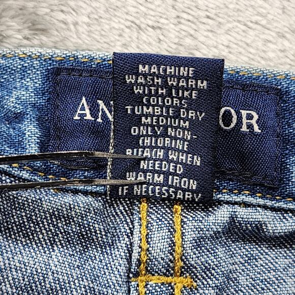 Vintage 90s Ann Taylor Jeans Womens 12 Blue High Rise Wide Leg Baggy Loose Fit - Picture 6 of 11